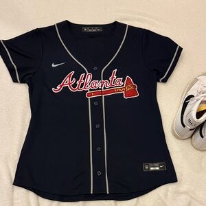 Nike Navy Atlanta Braves Dansby Swanson Baseball Jersey